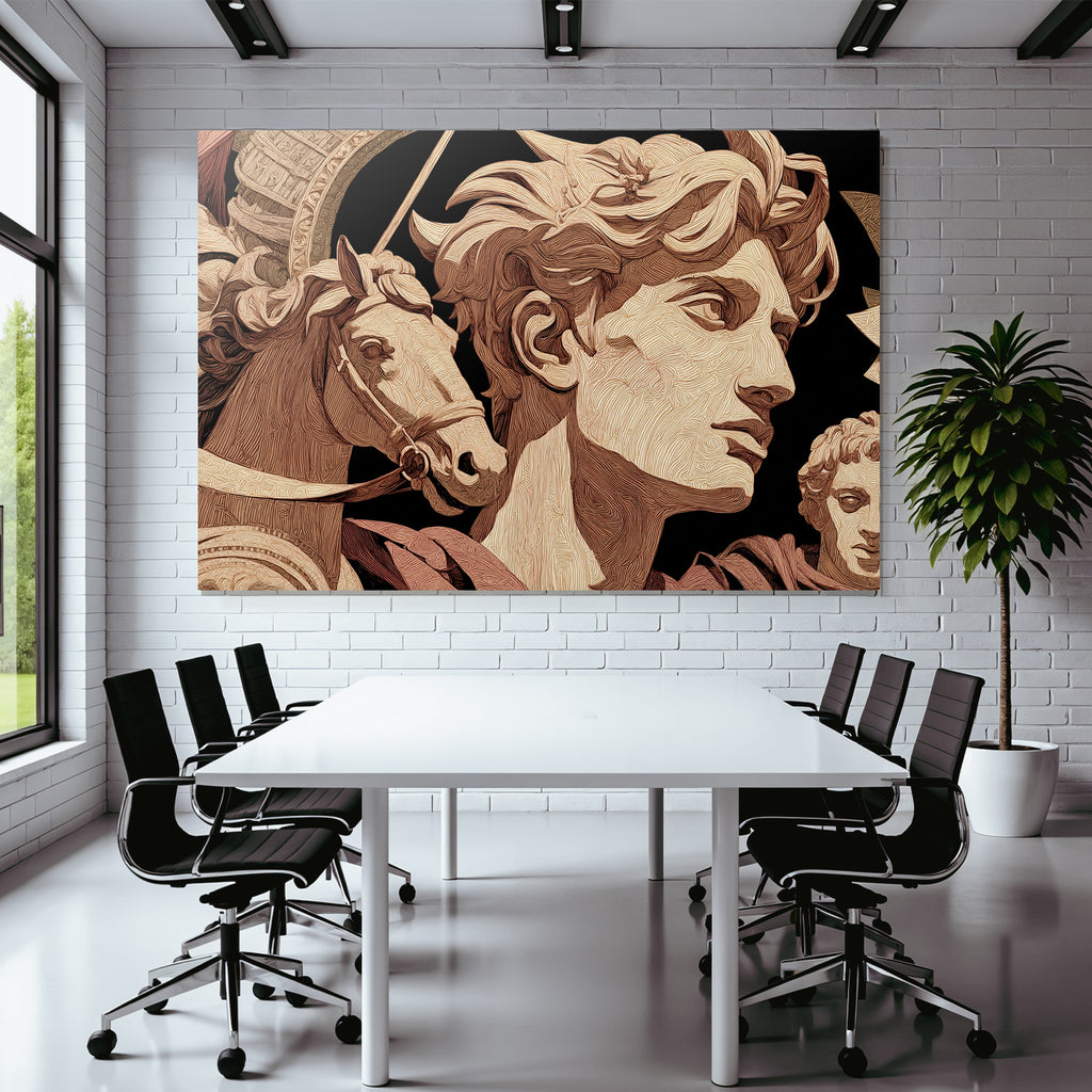 E Skulpturen Mythologie Reiter Themen Kopfdetail