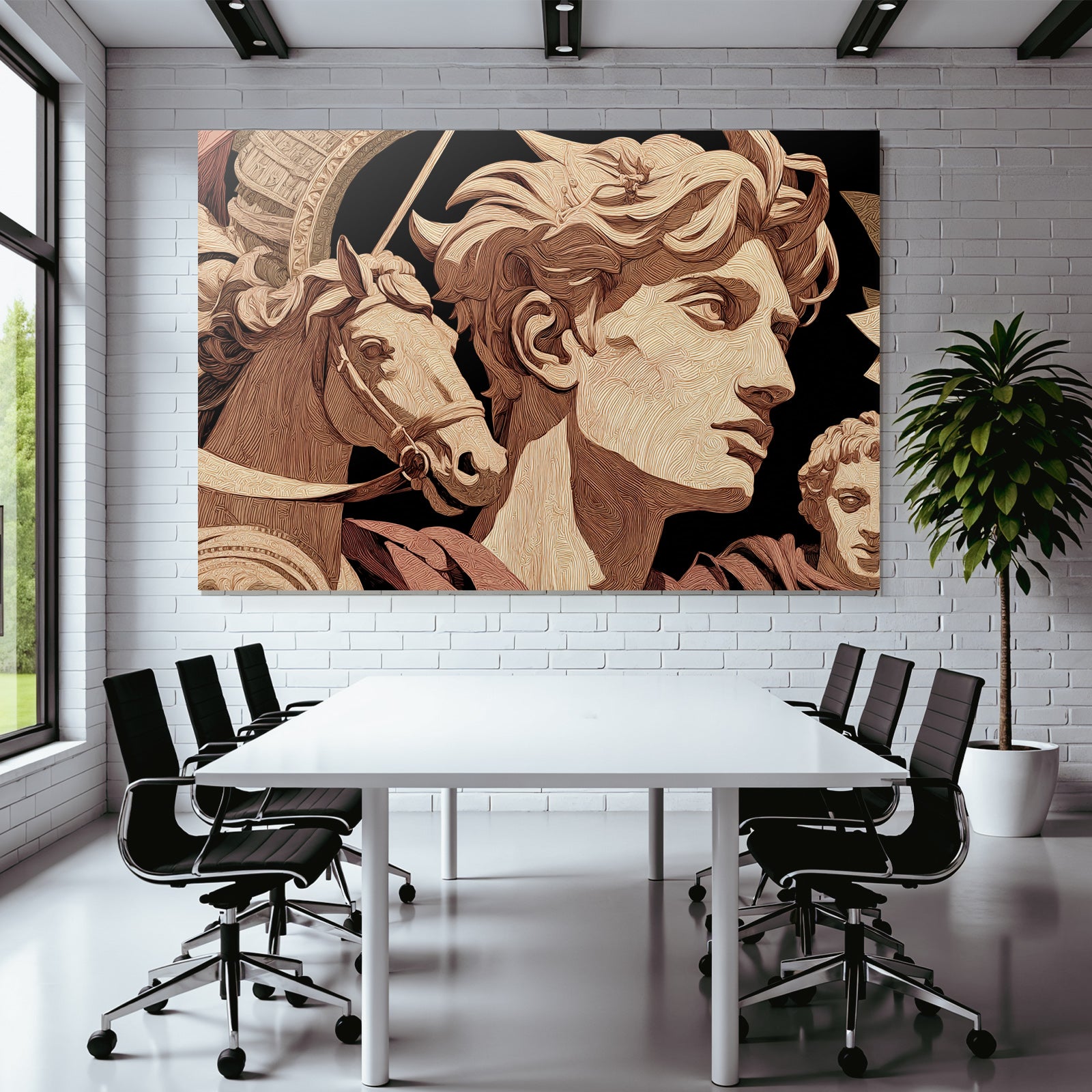 E Skulpturen Mythologie Reiter Themen Kopfdetail