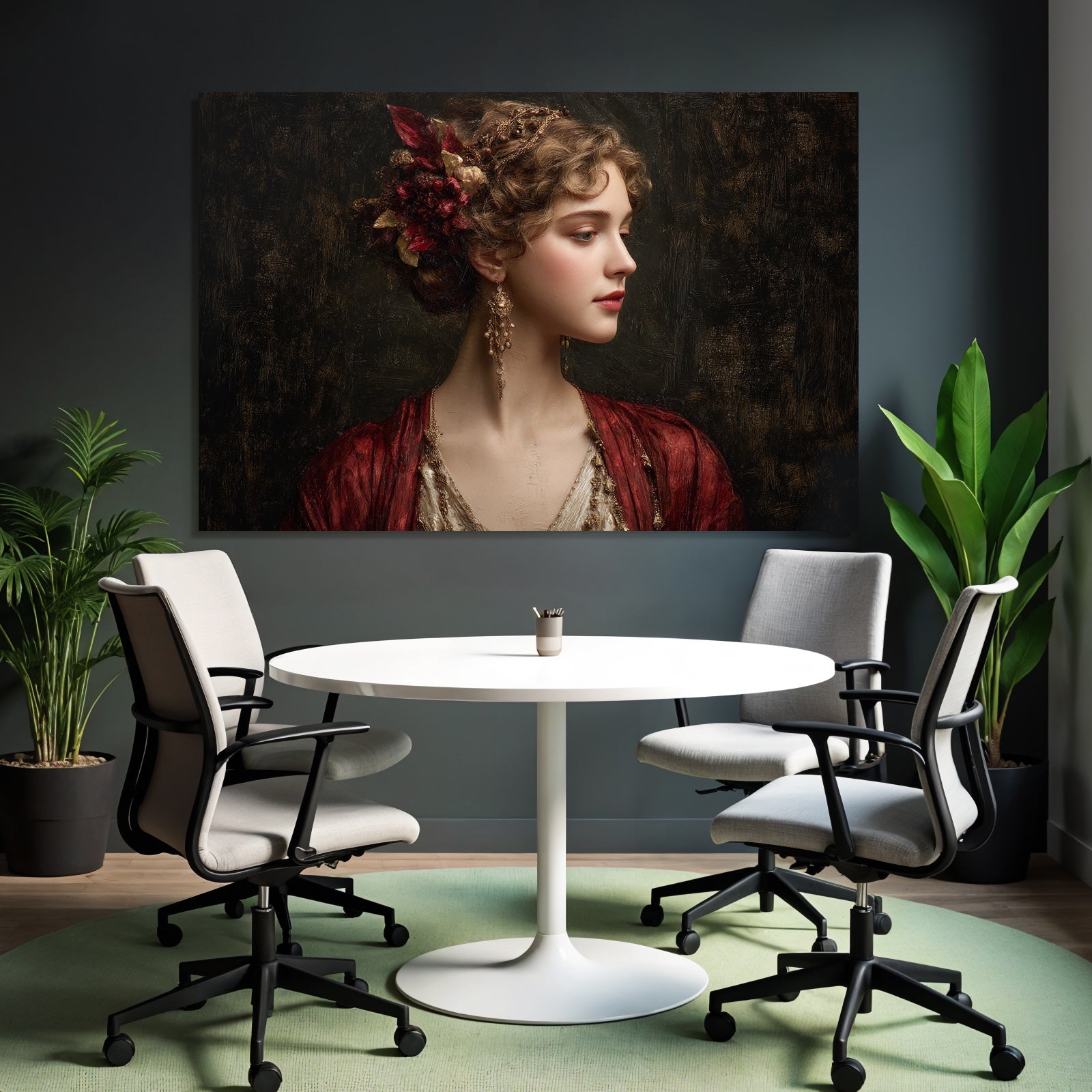 Elegante Portreit Einer Frau Mit Historsicher Bekleidung