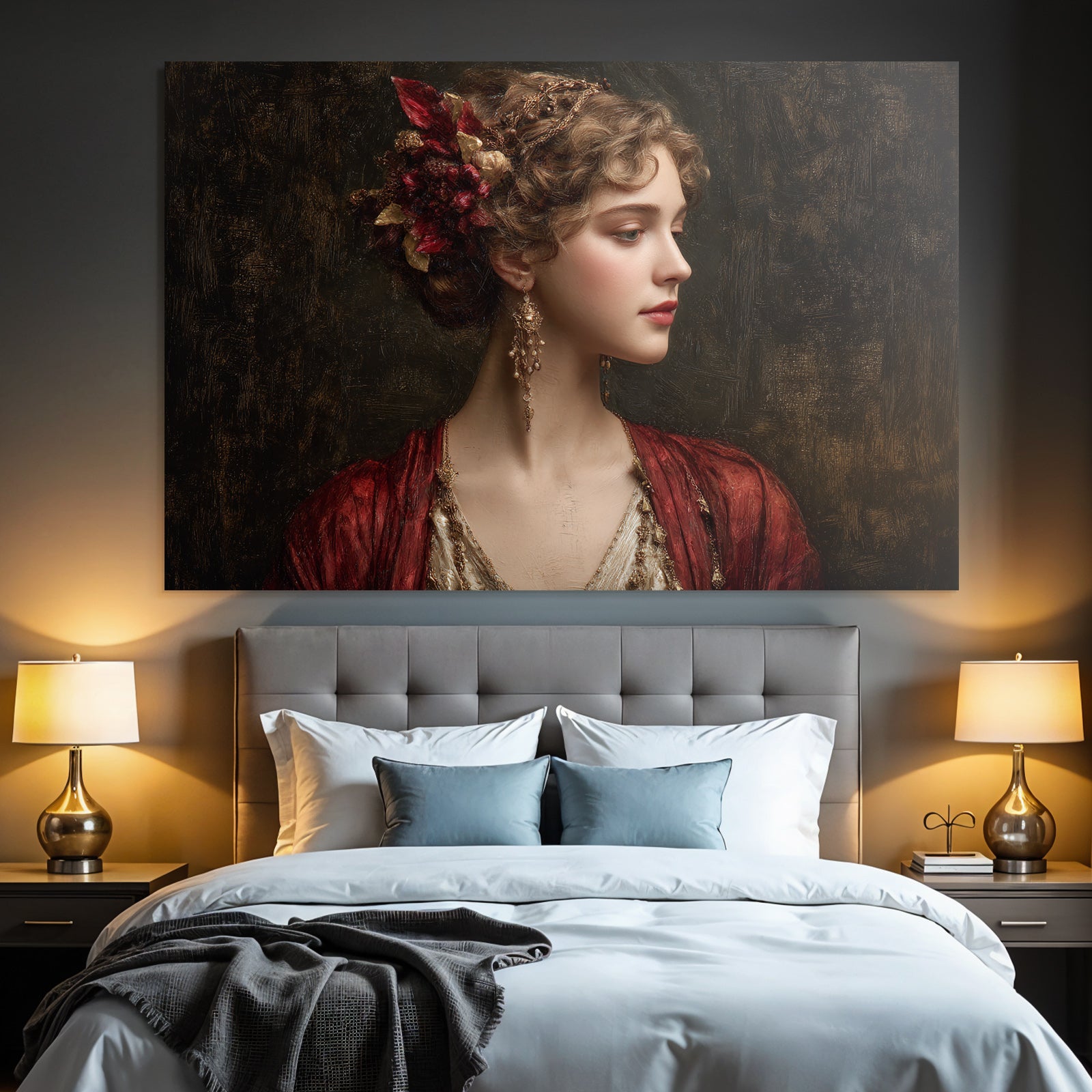 Elegante Portreit Einer Frau Mit Historsicher Bekleidung
