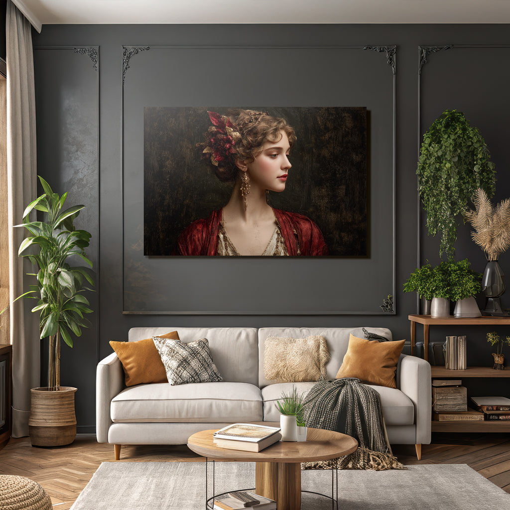 Elegante Portreit Einer Frau Mit Historsicher Bekleidung