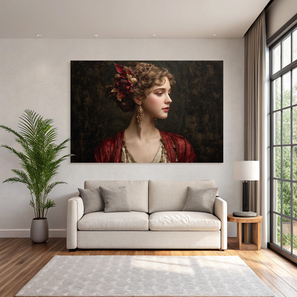 Elegante Portreit Einer Frau Mit Historsicher Bekleidung