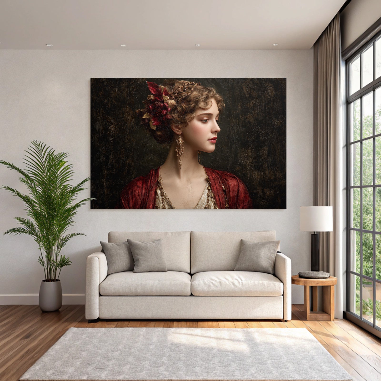 Elegante Portreit Einer Frau Mit Historsicher Bekleidung