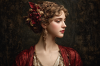 Elegante Portreit Einer Frau Mit Historsicher Bekleidung | Klassisch | Einrichtungsstile