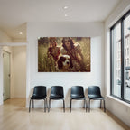 Frauen Im Regal Outfit Mit Hund Im Natur Setting
