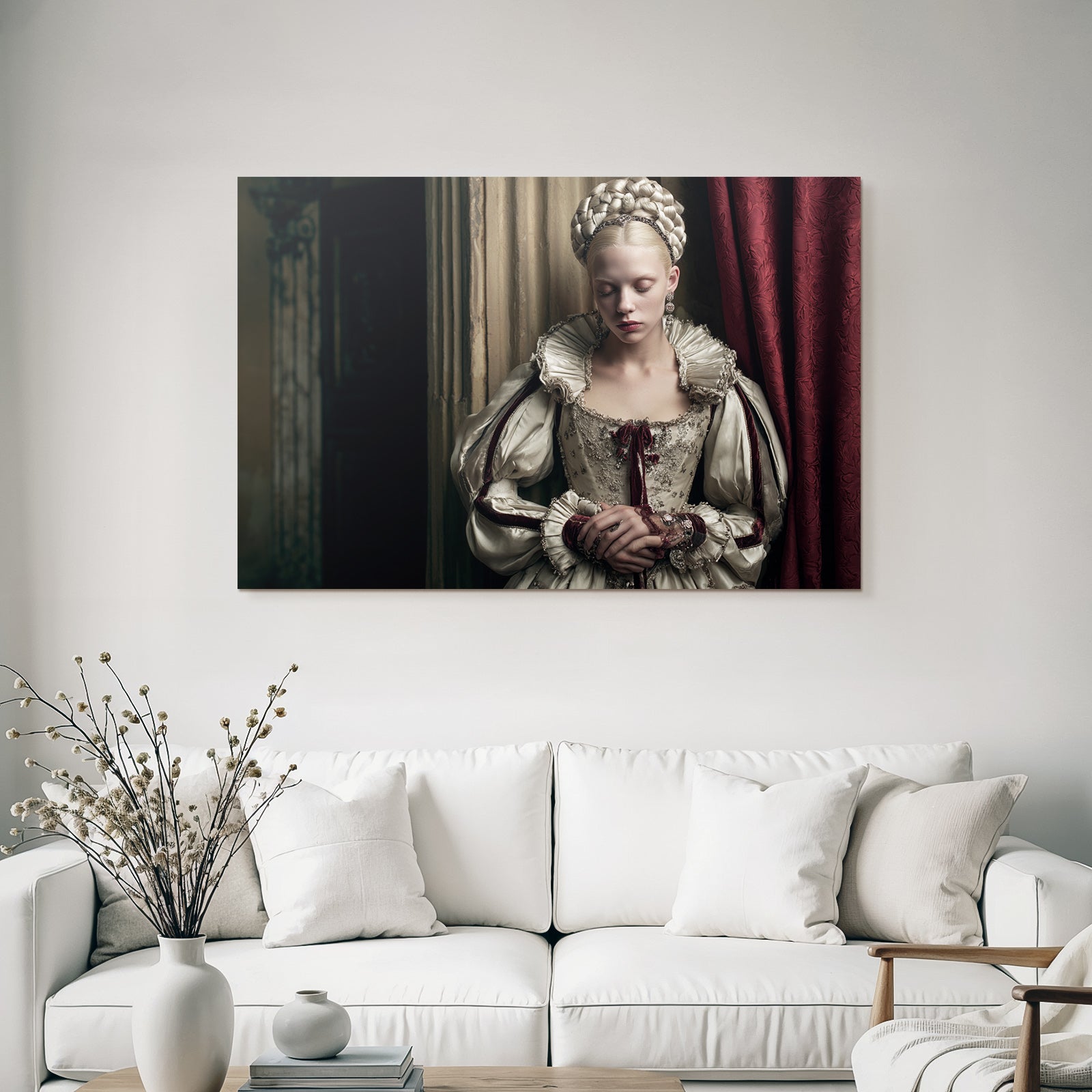 Jugendliche Frau Im Historischen Outfit Vor Historischem Hintergrund