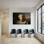 Junge Mann Bueste Curly Hair Skulptur Mit Hintergrund