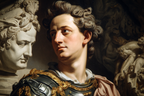 Junger Mann In Klarer Er Odyssee Ruestung Mit Marmor Bust Hintergrund | Klassisch | Einrichtungsstile