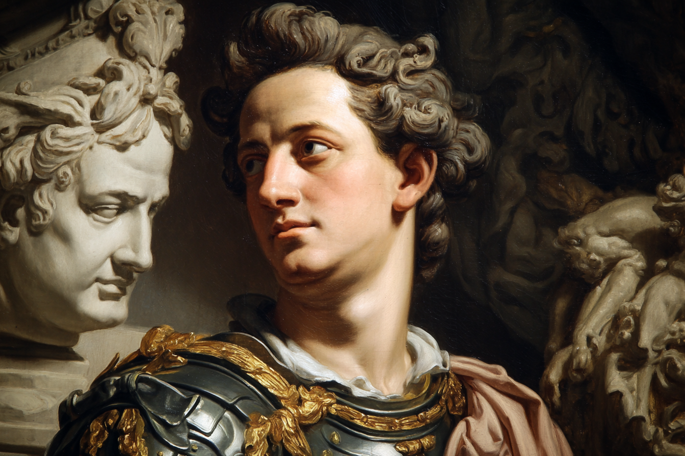 Junger Mann In Klarer Er Odyssee Ruestung Mit Marmor Bust Hintergrund | Klassisch | Einrichtungsstile