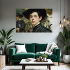 Junger Mann Mit Hut Historisches Bild Mit Pferd Hintergrund