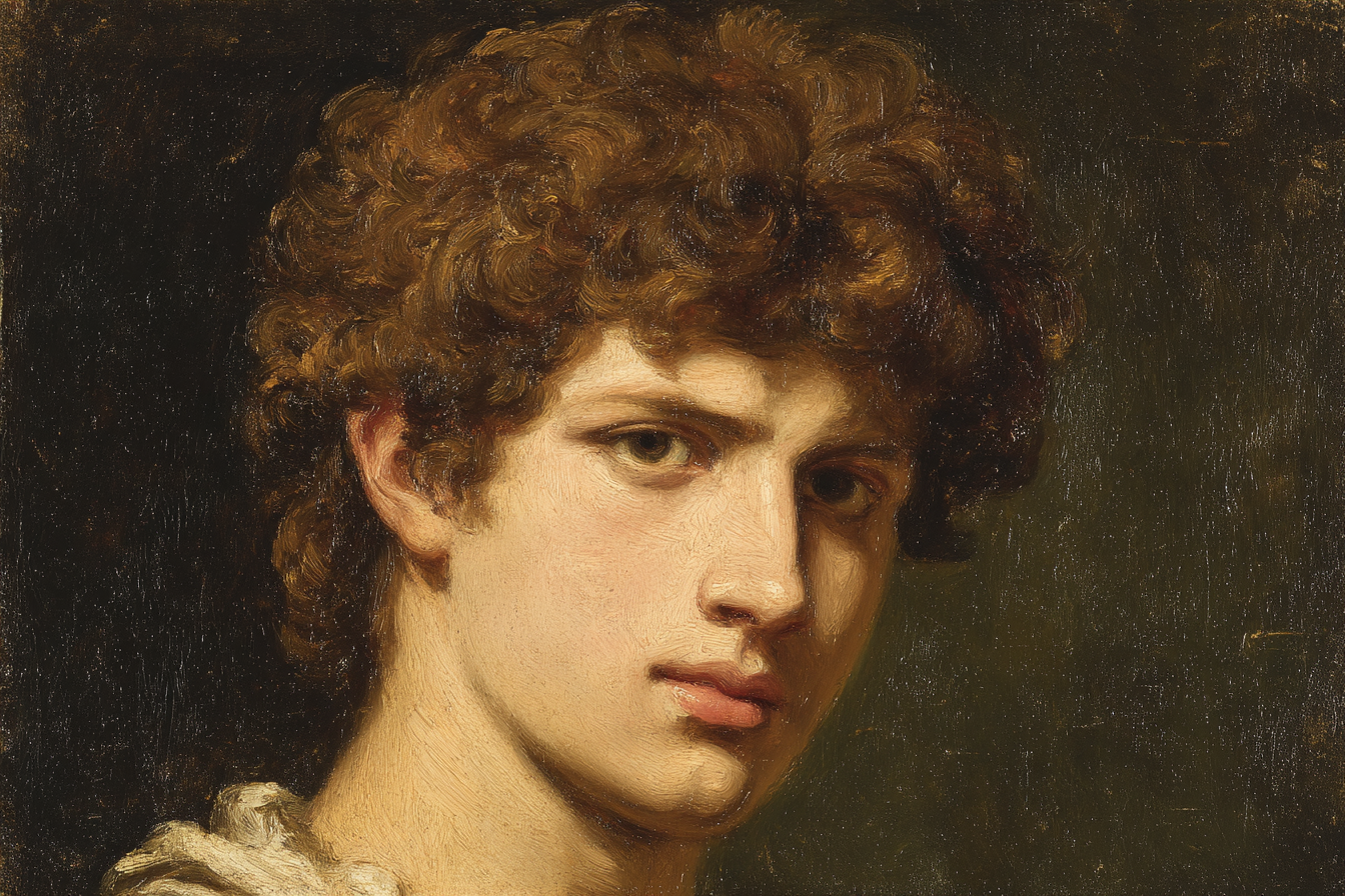 Junger Mann Mit Lockigem Haar Portraet | Klassisch | Einrichtungsstile