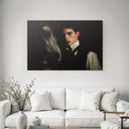 Junger Mann Mit Pferd Formelles Anzug Vintage Portrait