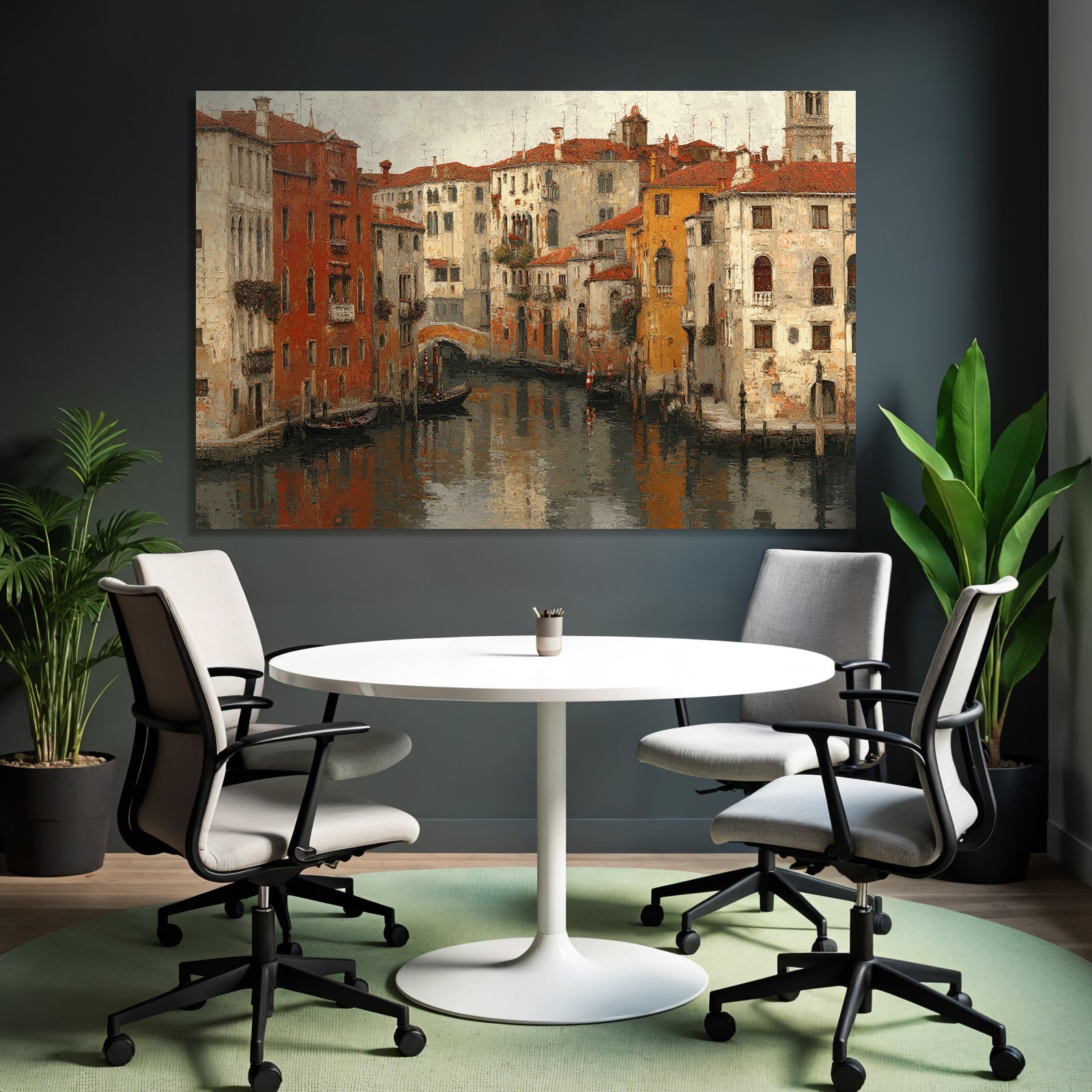 Kanal Venezianische Architektur Gondeln Malerei