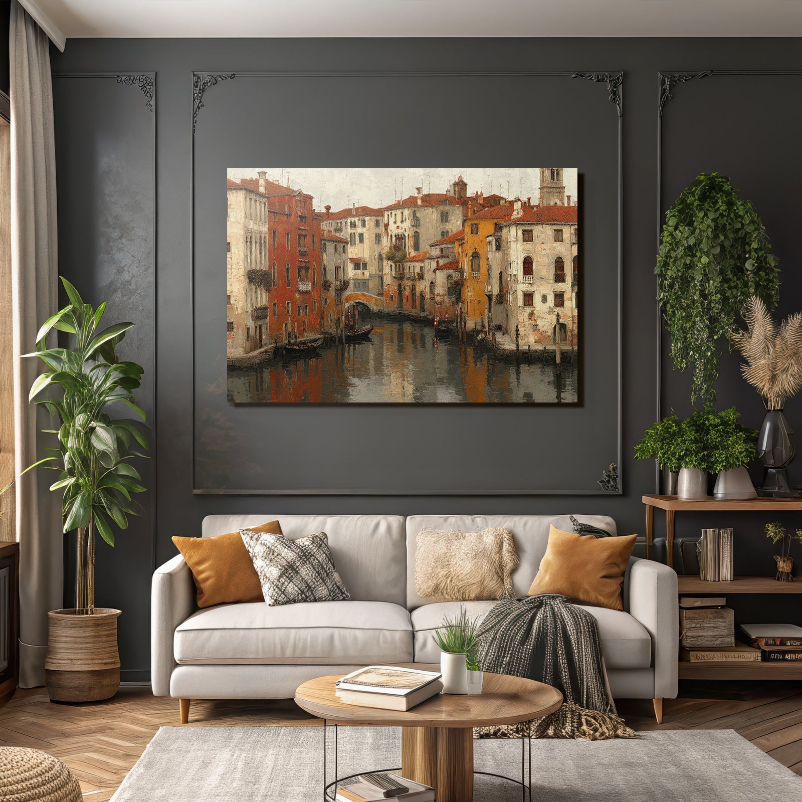 Kanal Venezianische Architektur Gondeln Malerei