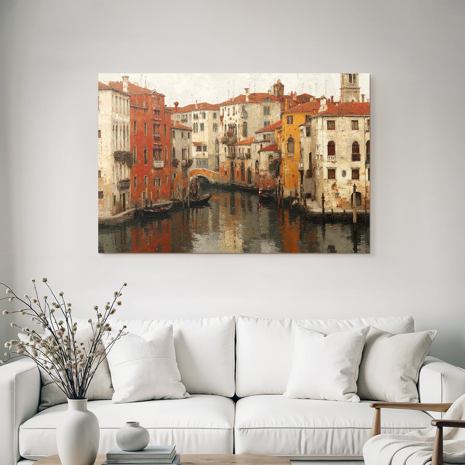 Kanal Venezianische Architektur Gondeln Malerei