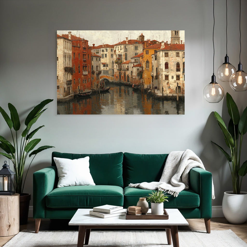 Kanal Venezianische Architektur Gondeln Malerei