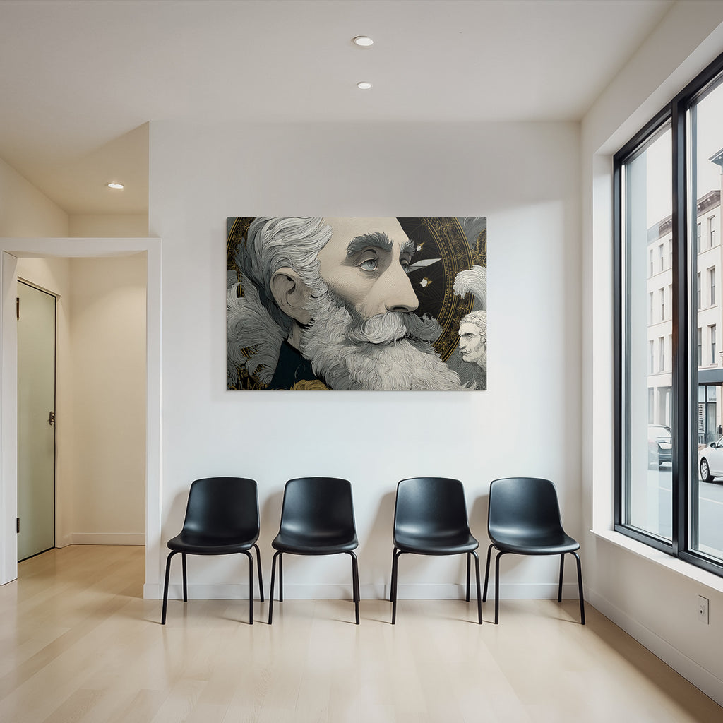 Kuenstlerische Darstellung Von Einer Historischen Person Mit Wissensthema