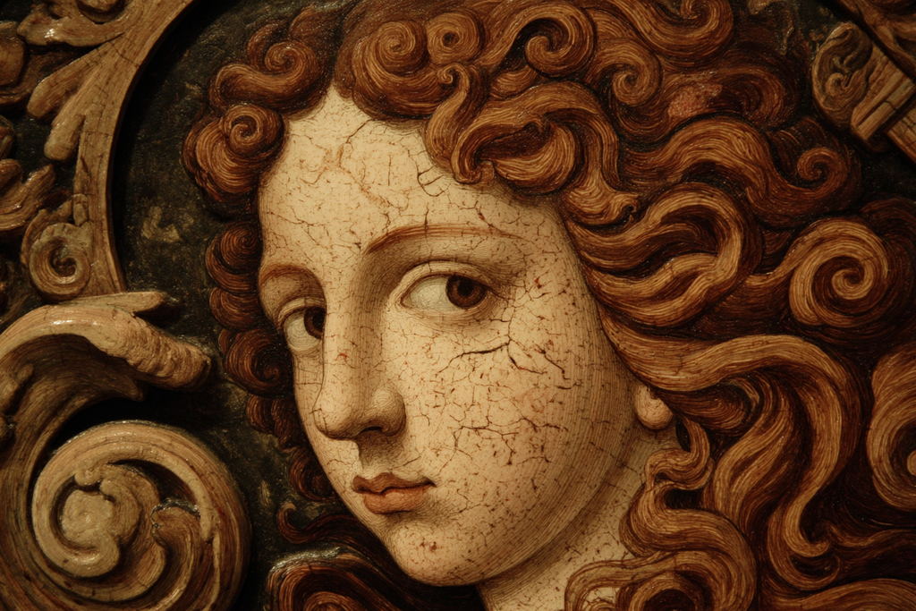 Kuenstlerische Schnitzerei Gesicht Mit Lockigem Haar E Kunst | Klassisch | Einrichtungsstile