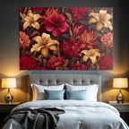 Lebendige Blumendekoration Mit Dunklem Hintergrund