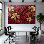 Lebendige Blumendekoration Mit Dunklem Hintergrund