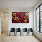 Lebendige Blumendekoration Mit Dunklem Hintergrund