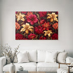 Lebendige Blumendekoration Mit Dunklem Hintergrund