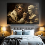 Man Sculpting Bust In Classical Setting