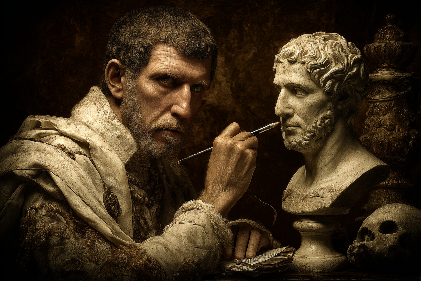Man Sculpting Bust In Classical Setting | Klassisch | Einrichtungsstile