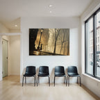 Moody Street Scene Regnerischer Tag Mit Silhouette Und Lampen Post