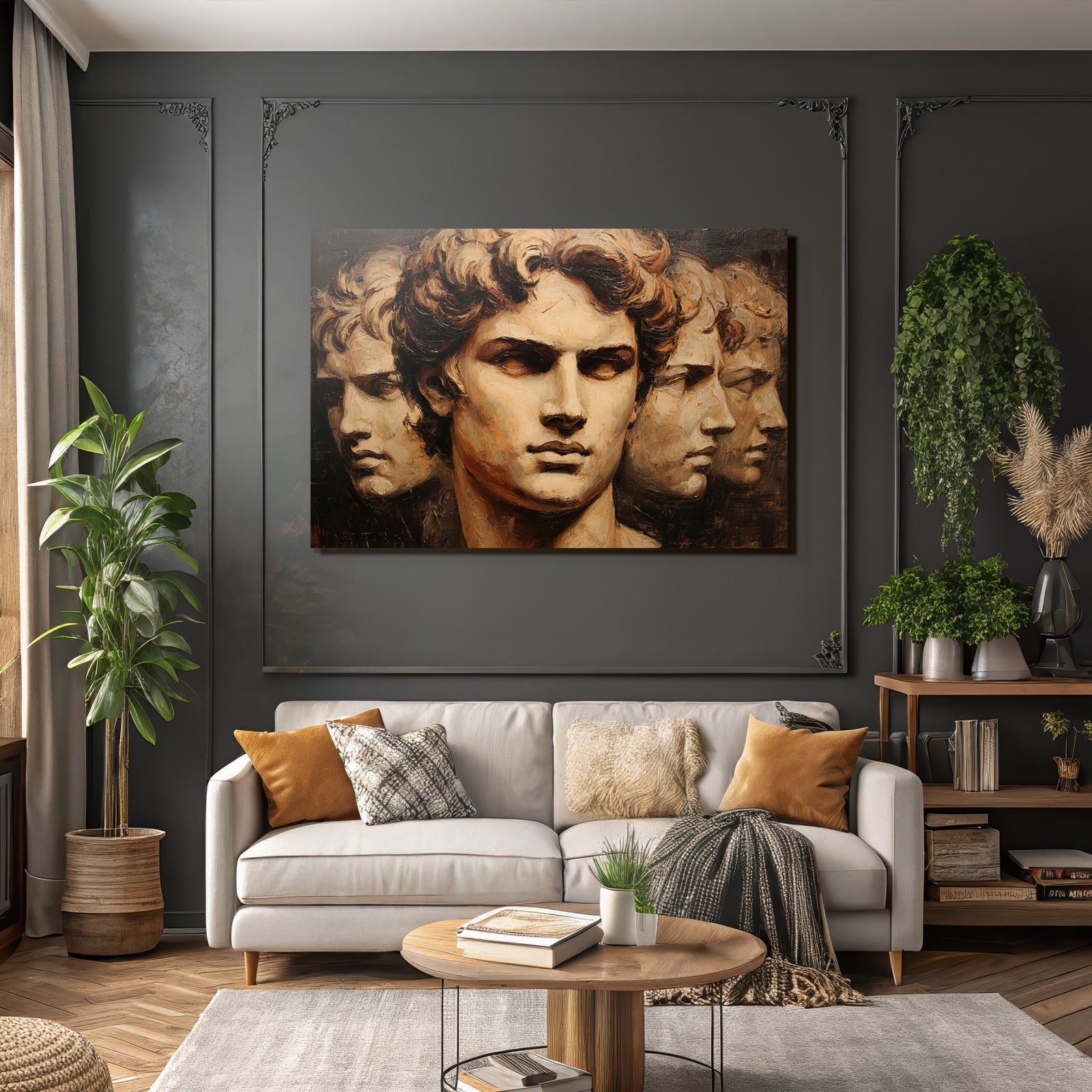 Multiple Gesichter Kunstwerk Identitaet Introspektion
