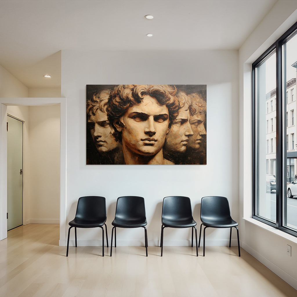 Multiple Gesichter Kunstwerk Identitaet Introspektion