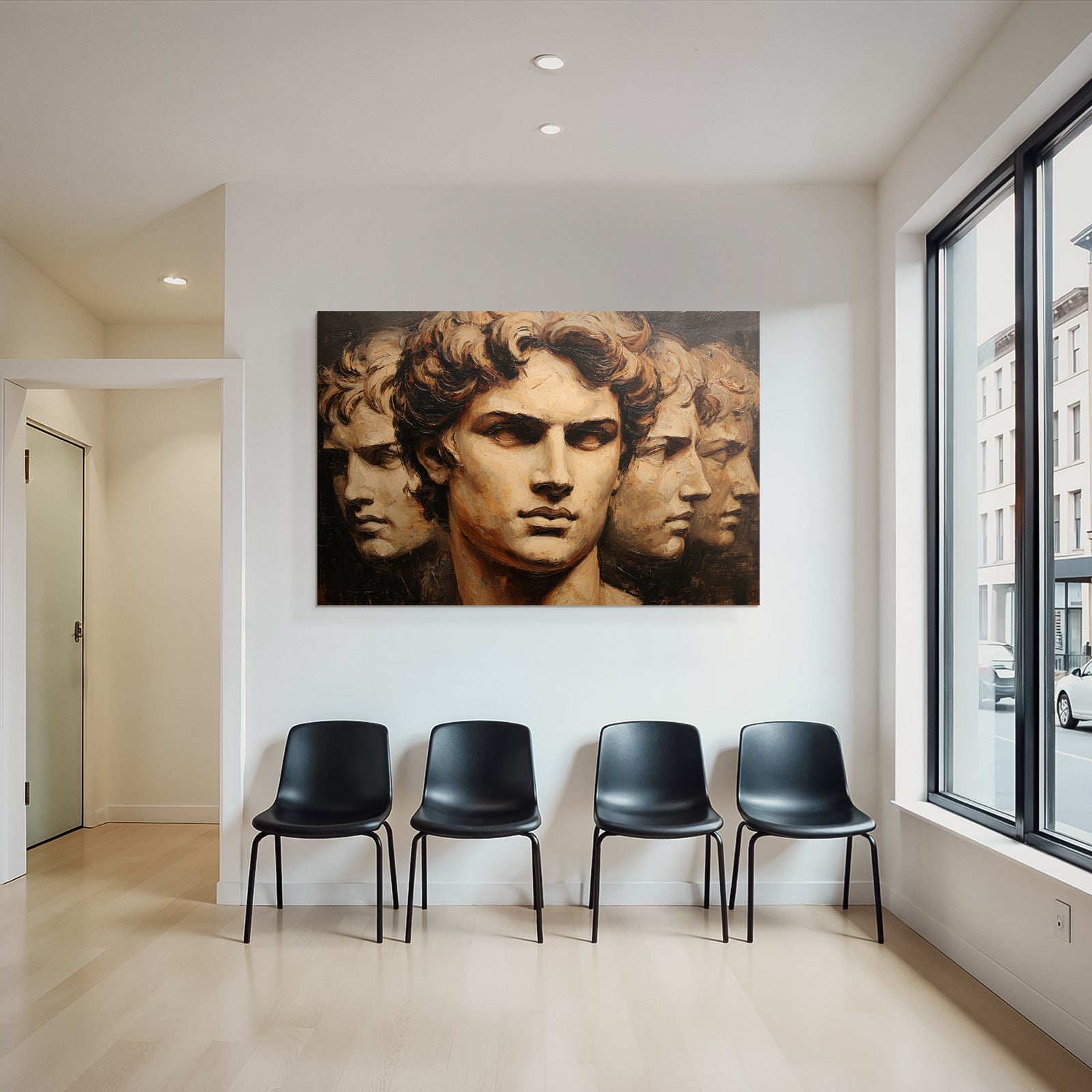 Multiple Gesichter Kunstwerk Identitaet Introspektion