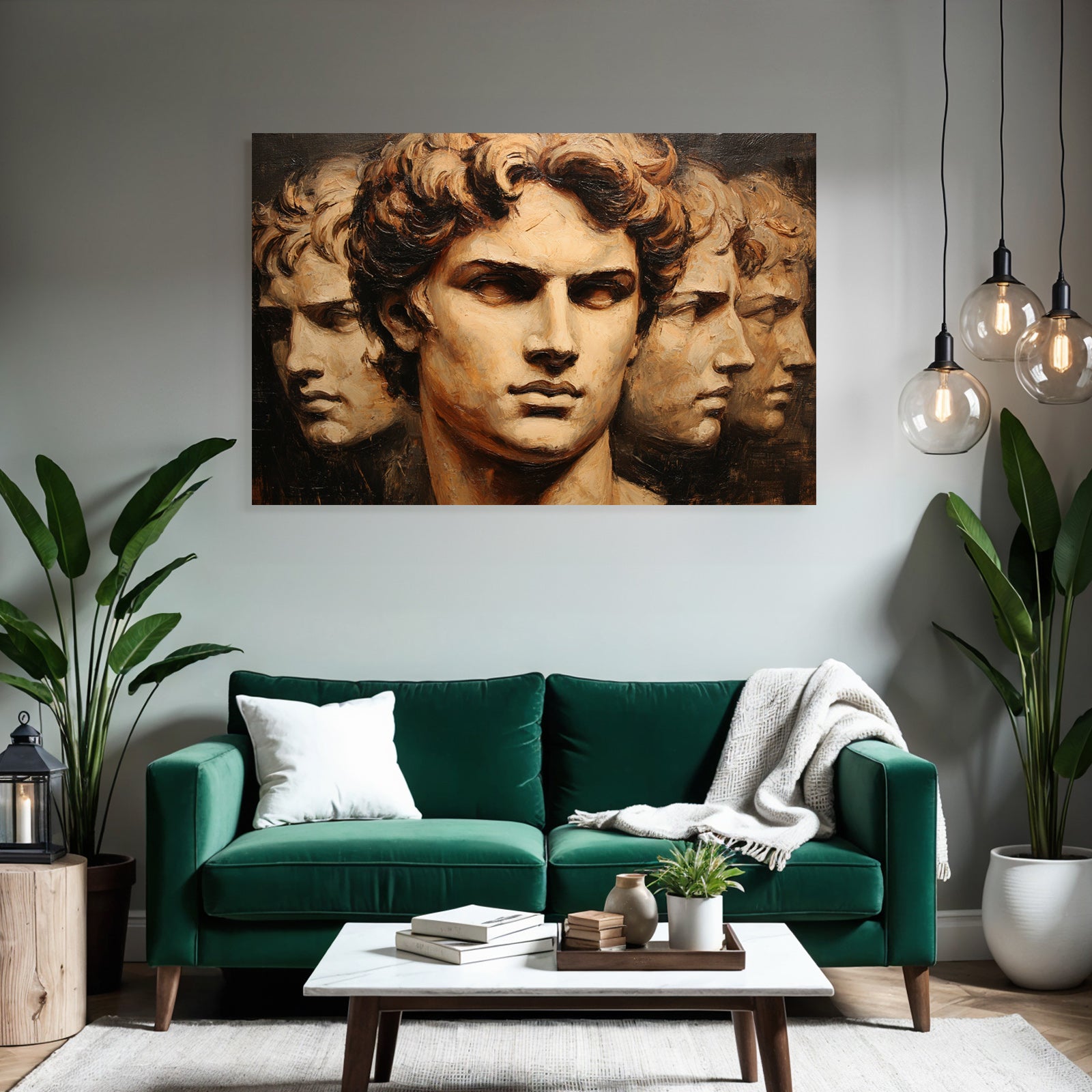 Multiple Gesichter Kunstwerk Identitaet Introspektion