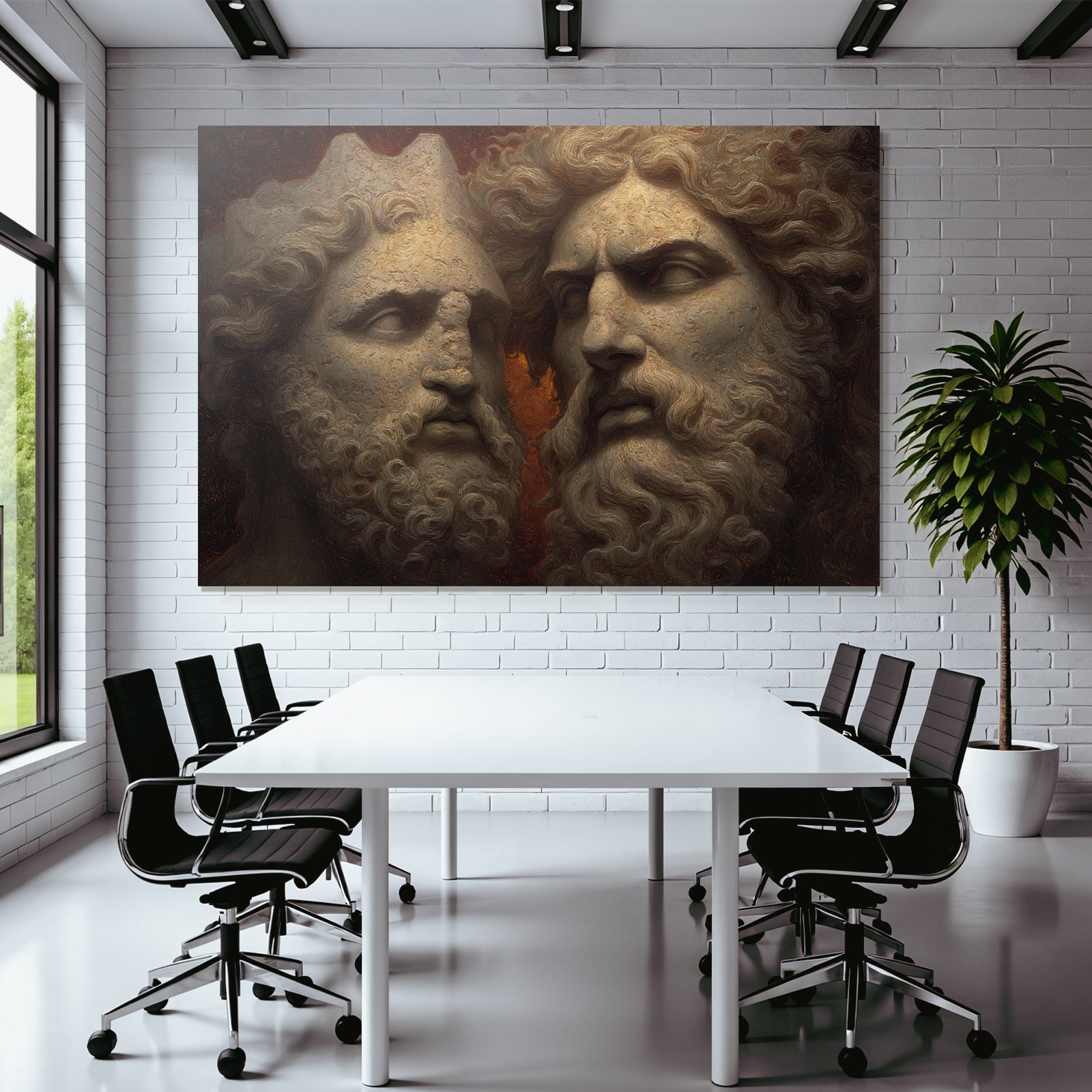 Mythologische Steinhaeupter Kunstwerk