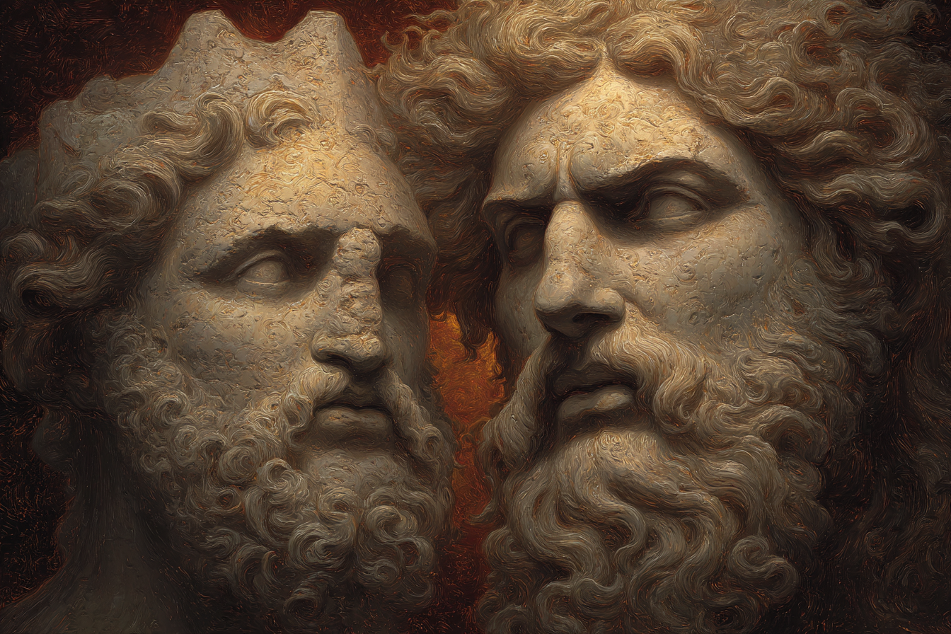 Mythologische Steinhaeupter Kunstwerk | Klassisch | Einrichtungsstile