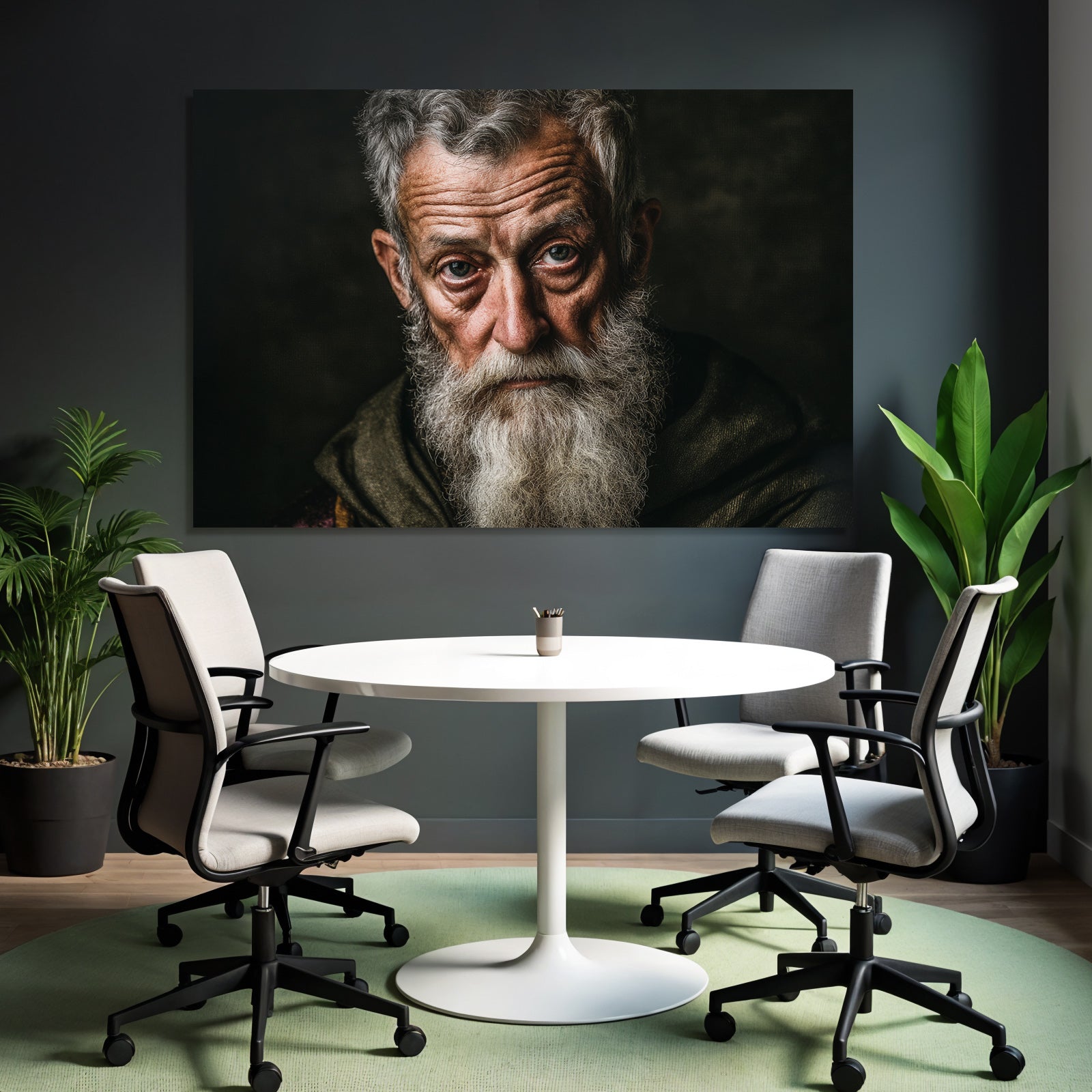 Naheaufnahme Portrait Eines Aelteren Mannes Mit Bart Und Aussagekraeftigen Zuegen