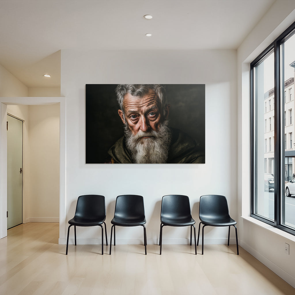 Naheaufnahme Portrait Eines Aelteren Mannes Mit Bart Und Aussagekraeftigen Zuegen