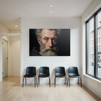 Naheaufnahme Portrait Eines Aelteren Mannes Mit Bart Und Intensivem Ausdruck
