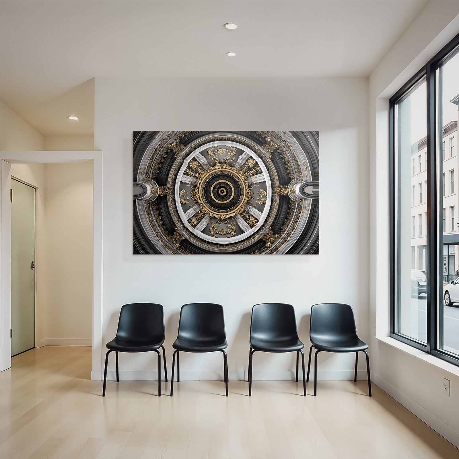 Ornate Decke Design Gold Silber Zentrale Motivation E Architektur
