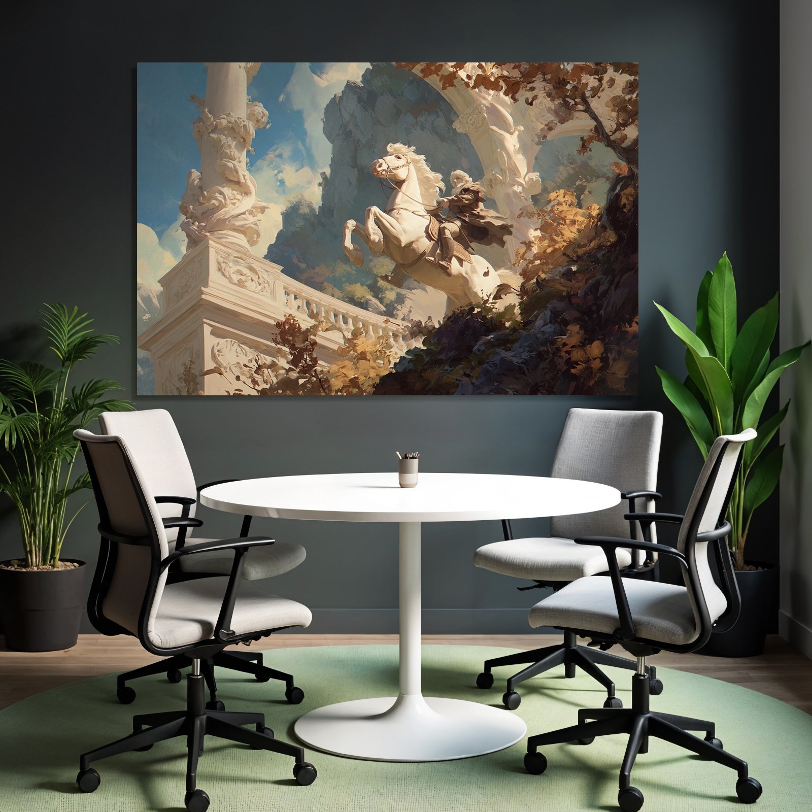 Pferd Reitender Rider Hintergrund Architektur Gebaeude Berglandschaft Fantasy Historisch