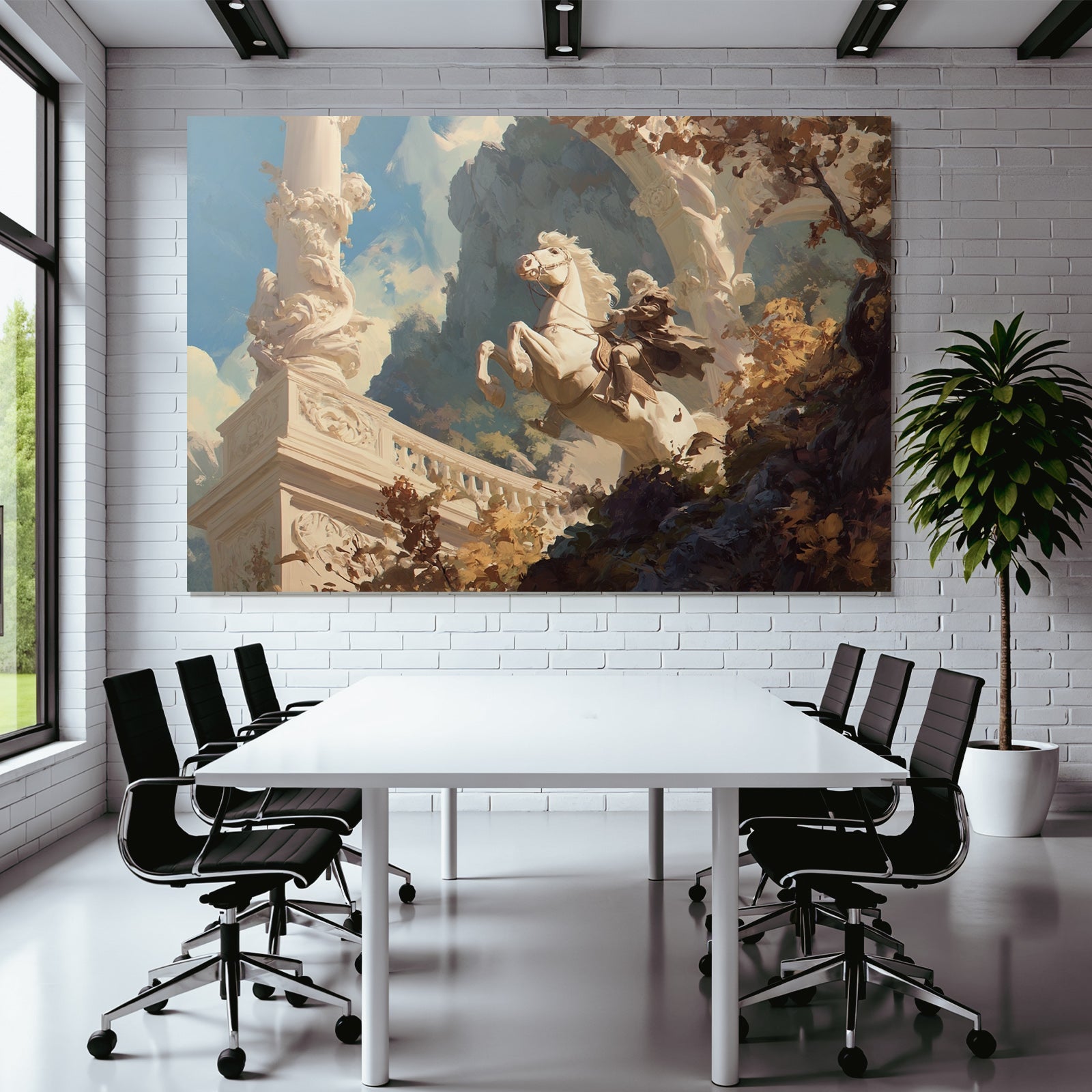 Pferd Reitender Rider Hintergrund Architektur Gebaeude Berglandschaft Fantasy Historisch