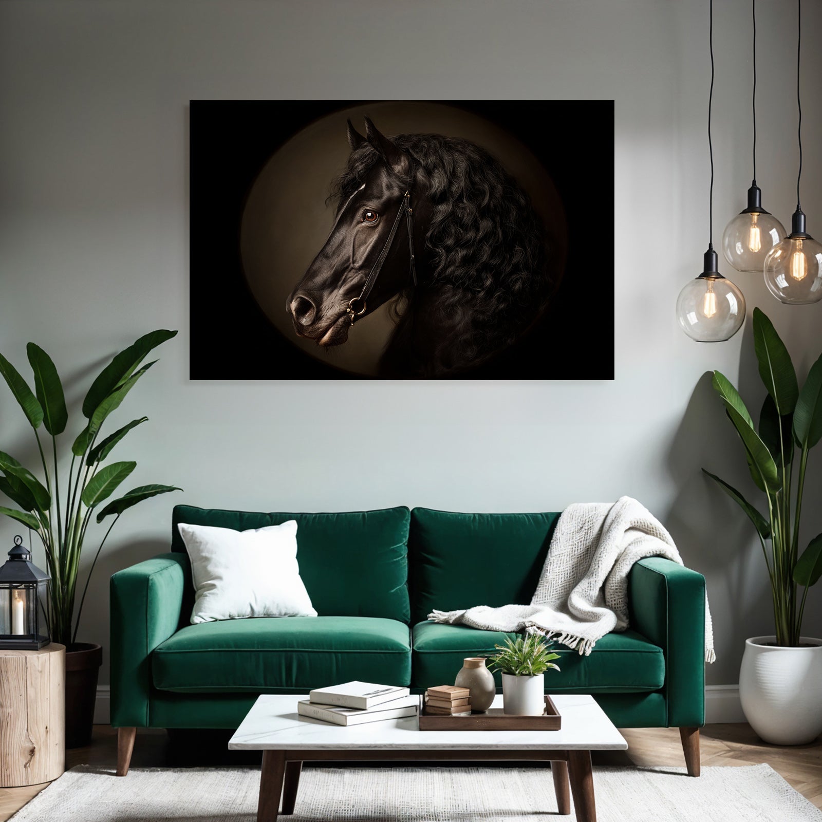 Pferdeportraet Mit Glanzendem Fell Und Lockigem Mane