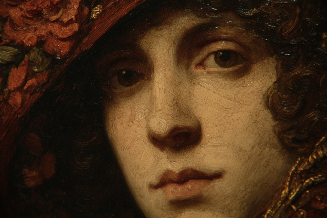 Portrait Detail Gemaelde Augen Hauttextur Kopfputz | Klassisch | Einrichtungsstile