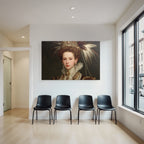 Portrait Einer Frau In Opulenter Kleidung Mit Schmuck Und Kopfputz