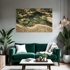 Schoene Landschaft Mit Teich Wasserlilien Koi Fische Umgebung