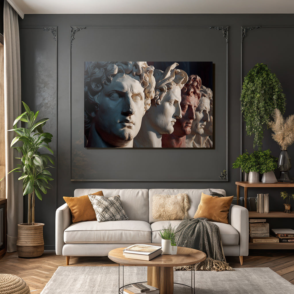 Skulptierte Kopf Gestalten Antike Kunst