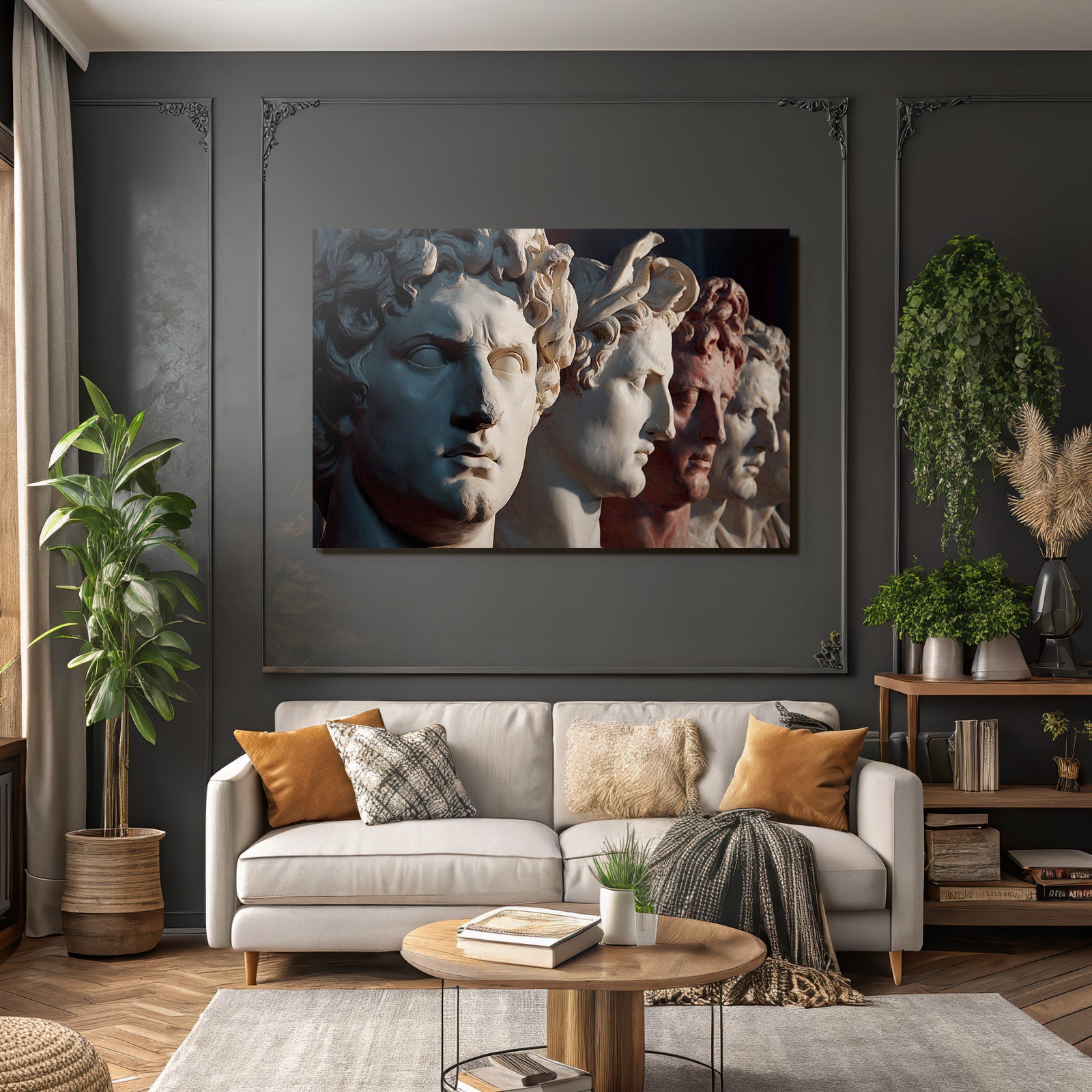 Skulptierte Kopf Gestalten Antike Kunst