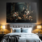 Stillleben Blumen Fruechte Dramatische Beleuchtung Barock Stil