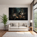 Stillleben Blumen Fruechte Dramatische Beleuchtung Barock Stil