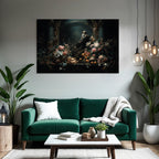 Stillleben Blumen Fruechte Dramatische Beleuchtung Barock Stil